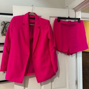 White Fox Boutique Hot Pink Blazer & High Waist Shorts Set